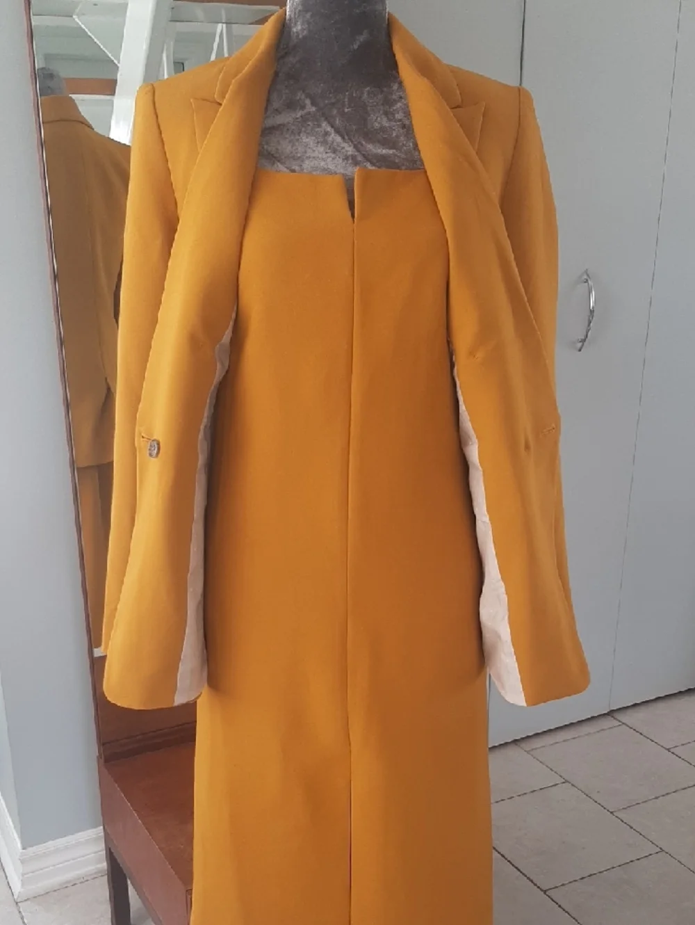 2 PC Banana Republic🔥HARVEST GOLD🔥JACKET➕DRESS Taylored Sz 4 - Picture 13 of 16